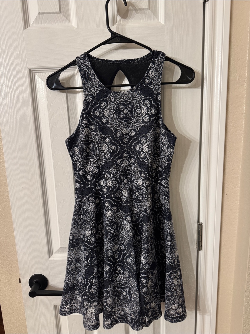 Aeropostale Navy and White Racerback Fit-and-Flare Dress